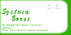 szilvia borsi business card